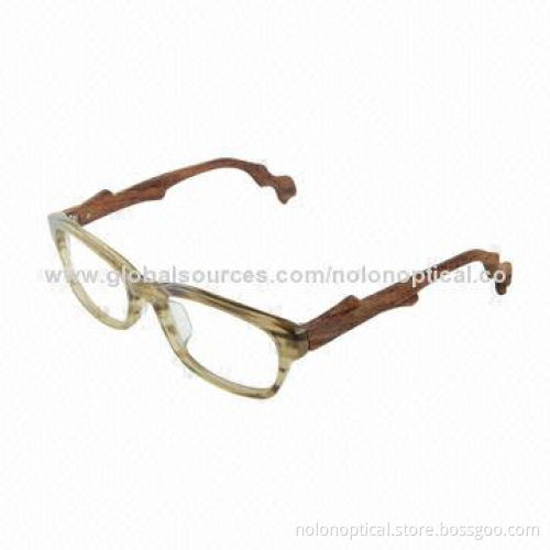 Acetate Optical Frames with Wooden Temple, OEM Orders Welcomed